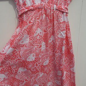 Lilly Pulitzer strappy summer dress with fish block pattern